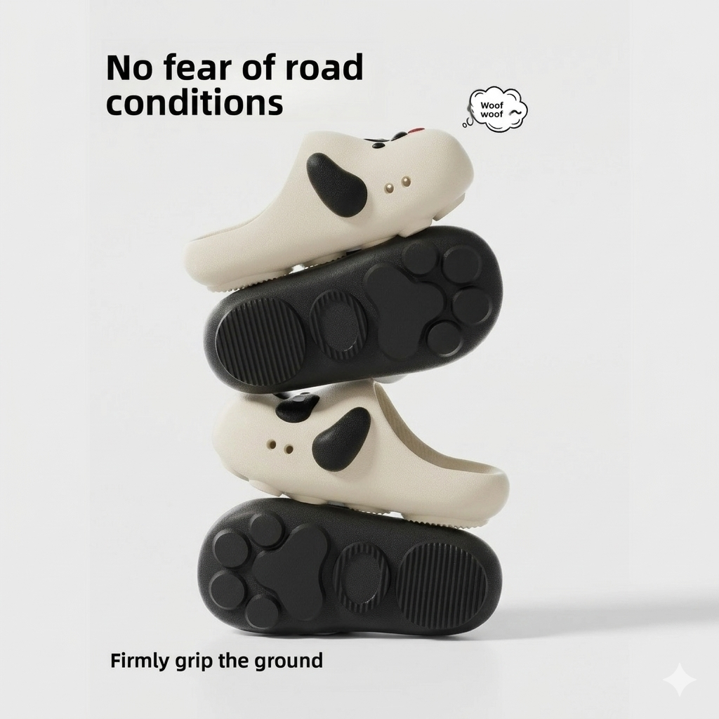 Dog Paw Print Slippers