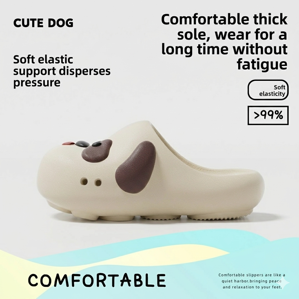 Dog Paw Print Slippers